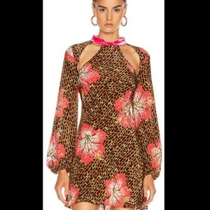 RIXO backless Hawaii print dress